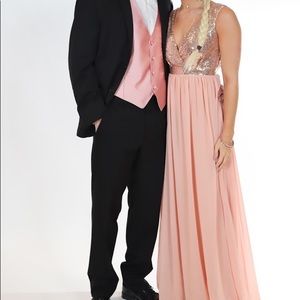 Pale pink sparkly top lulu‘s size XS long formal dress